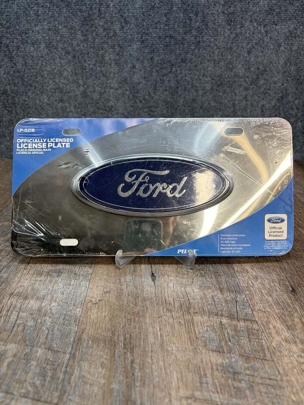 Ford 3D License Plate Pilot LP-021B ~ Stainless Steel~ Officially Licensed